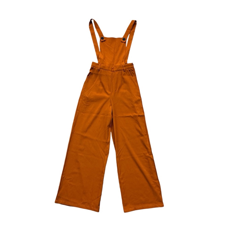 Cider Burnt Orange Wide-Leg Overall Jumpsuit